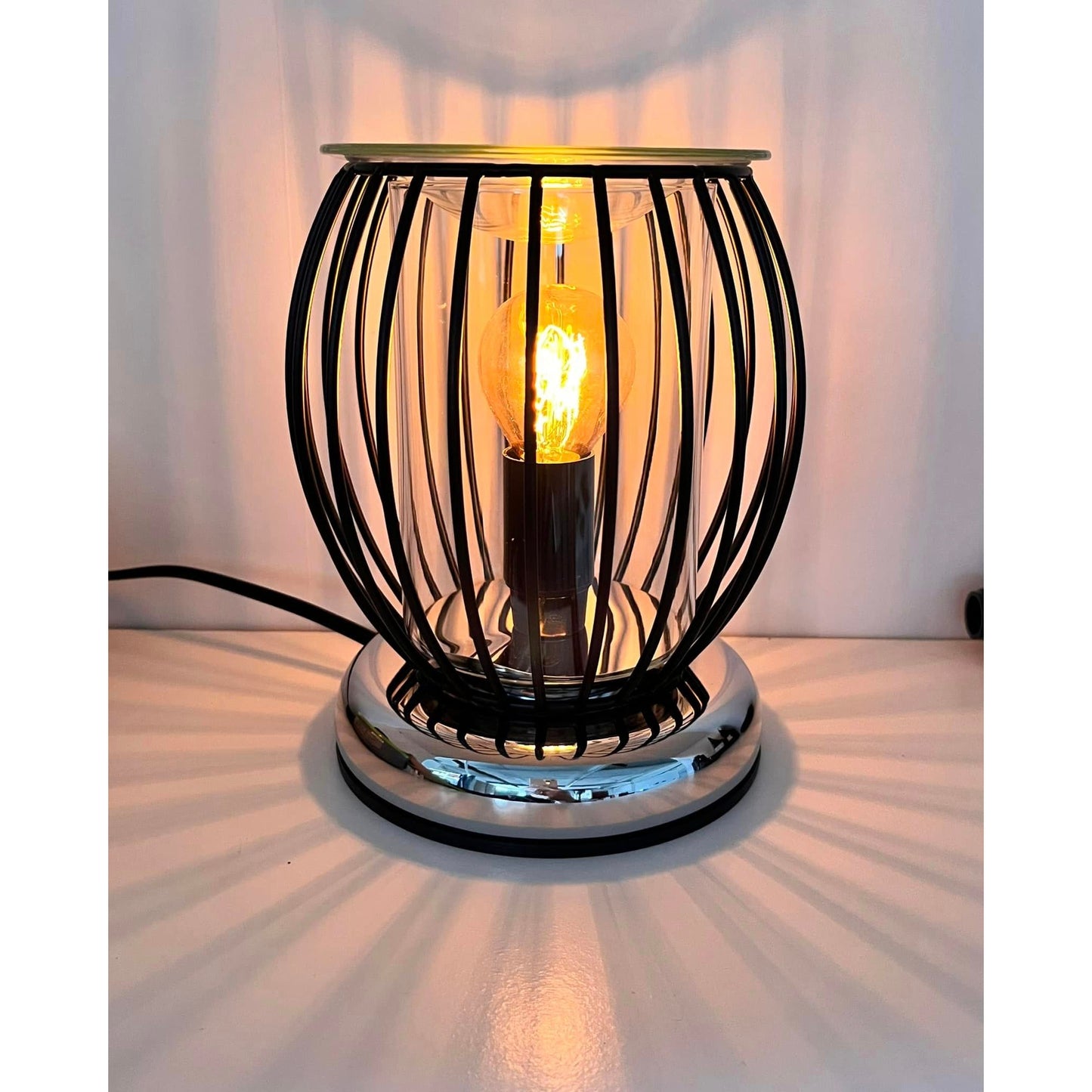 Black Oval Cage Electric Wax Burner
