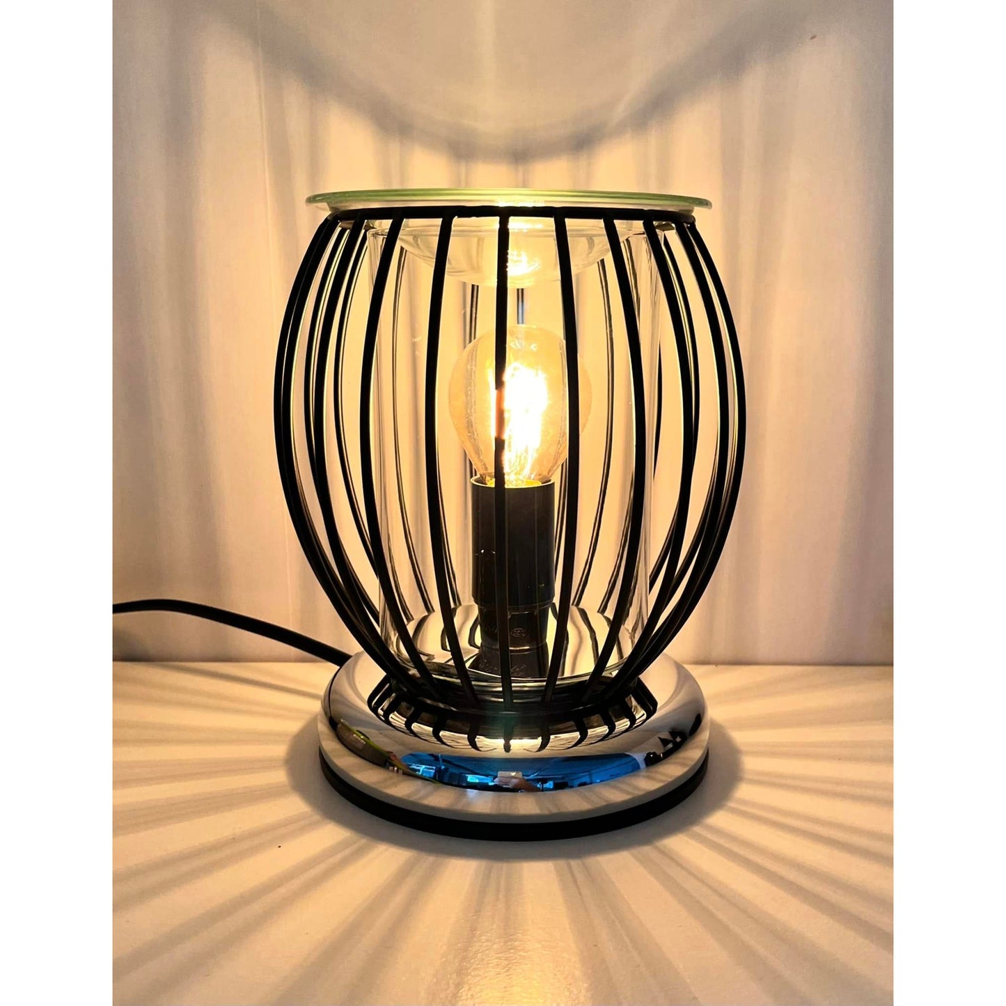 Black Oval Cage Electric Wax Burner