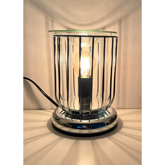 Chrome Straight Edged Caged Electric Wax Burner