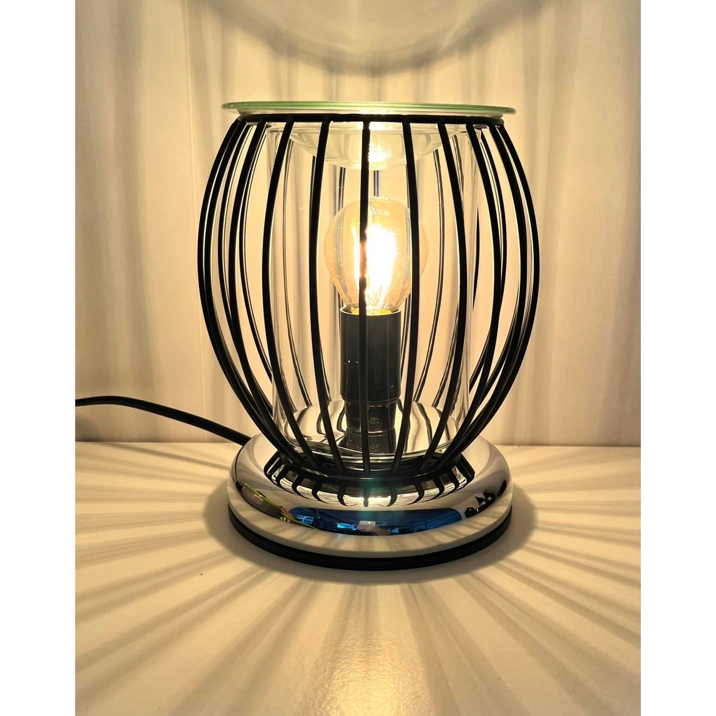 Black Oval Cage Electric Wax Burner