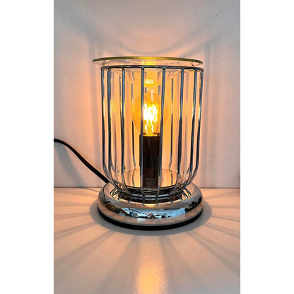 Chrome Straight Edged Caged Electric Wax Burner